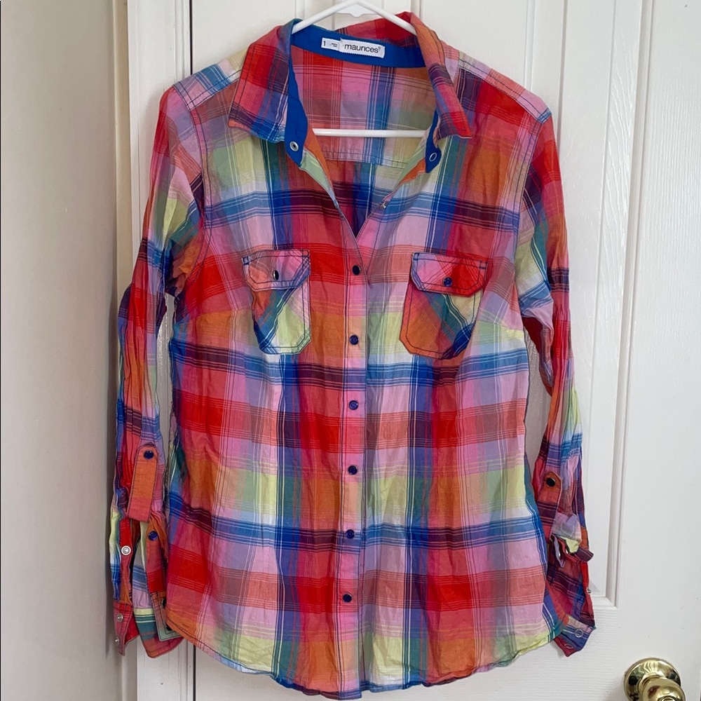 Maurices Multicolor Plaid Shirt